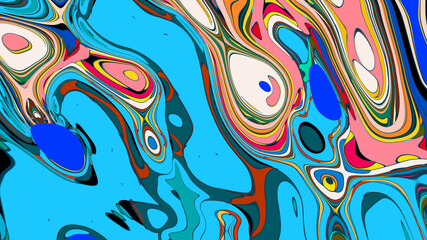 Colorful fluid abstract psychedelic background pattern for summer