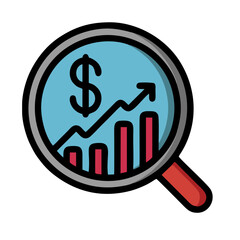 magnifying glass with dollar sign