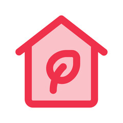 eco house outline fill icon