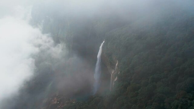 Nohkalikai falls view point in megahalaya cherrapunji. The best tourist attraction in cherrapunji meghalaya in India.