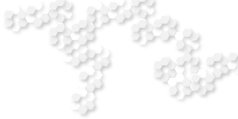 Abstract technology hexagonal background. Illustration of a white background with hexagonal template. White hexagon honeycombs background. Hexa gray Abstract Geometric Wide Banner Design.