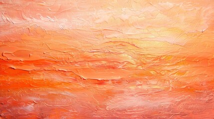A blend of warm apricot and coral tones create a mesmerizing grainy effect mirroring the texture of an ocean sunset sky.