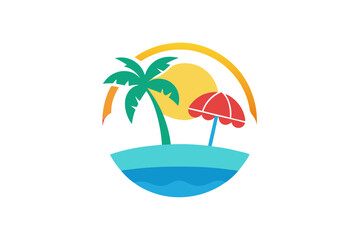 Beach holiday logo | isolated vector illustration on white background