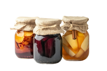 Fermented apple products  isolated on transparent and white background.PNG image
