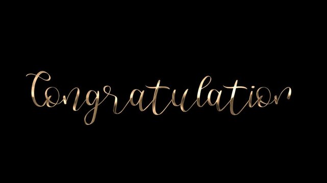 Congratulations text on black background with 5 color. Suitable for celebratory events, greeting cards, invitations, and social media posts.
