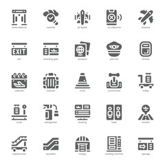 Airport icon pack for your website, mobile, presentation, and logo design. Airport icon glyph design. Vector graphics illustration and editable stroke.