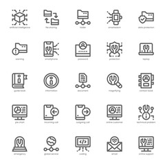 Tech Service icon pack for your website, mobile, presentation, and logo design. Tech Service icon outline design. Vector graphics illustration and editable stroke.