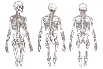 Line art of human anatomy isolated on transparent background,PNG image.	
