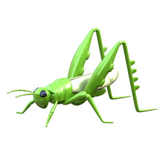 3D Grasshopper Icon, perfect for nature-themed designs, educational illustrations, or projects related to insects and wildlife
