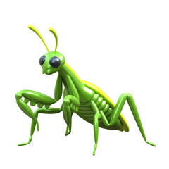 3D Mantis Icon, perfect for nature-themed designs, educational illustrations, or projects related to insects and wildlife
