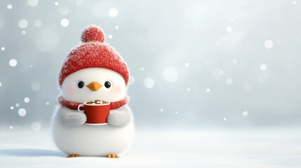 Fototapeta premium Cozy Penguin in Winter Wonderland 