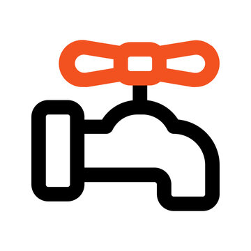 recommend clip art: water tap outline color icon