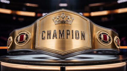 The Belt of Champions is made of gold with the Crown logo