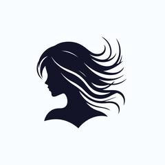Women hair silhouette, minimalist, vector art illustration 