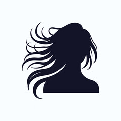 Women hair silhouette, minimalist, vector art illustration 