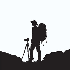 Mountain Explorer , hiking and trekking silhouette