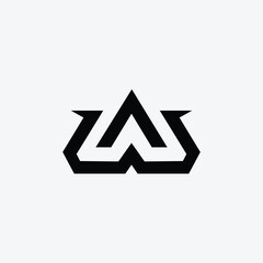 Letter Aw or Wa minimal creative modern typography logo
