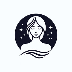 Women hair silhouette, minimalist, vector art illustration 