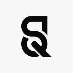 Letter Sq or Qs modern initial shape typography branding logo