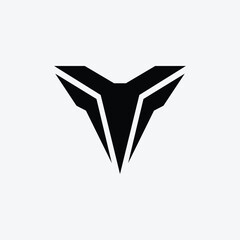 Letter Vt or Vy modern wolf shape typography branding gaming logo © Shamoli