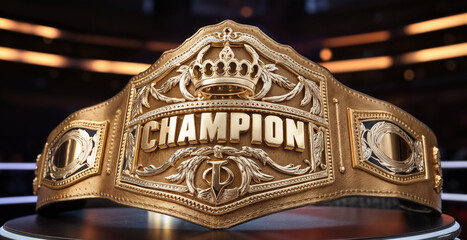 The Belt of Champions is made of gold with the Crown logo