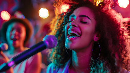 Women singing in the concert