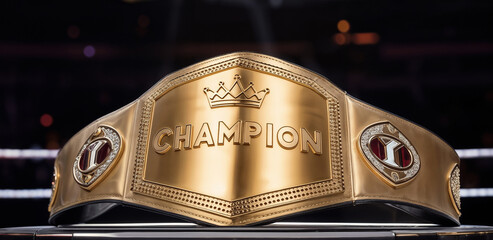The Belt of Champions is made of gold with the Crown logo