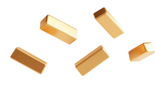Gold bars on transparent background - Powered by Adobe