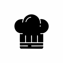 Chef hat black icon, concept illustration, vector flat symbol, glyph sign.