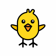 Chick vector, Easter filled flat icon editable outline stroke.