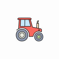 Tractor icon on white background. Vector illustration for your design.