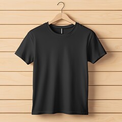 Black round neck tshirt mockup