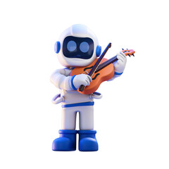 astronaut playing violin 3d illustration