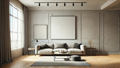 Elegant and clean Living room image for art mockups