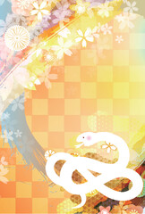 巳　年賀状　干支　背景