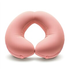 Fototapeta premium Travel neck pillow clipart, travel accessory element, U-shaped design, soft tones, isolated on white background 