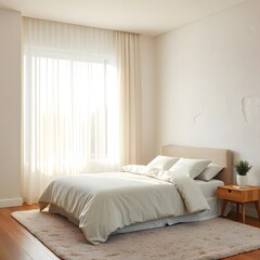bedroom with bed. modern living room interior with bed. luxury interior room with bed and wall art paintings in wall.