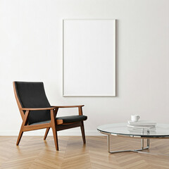 interior of a room with a chair and table with wall art paintings. luxury hotel room with chair and table and paintings in wall.