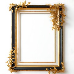 Rectangle Golden Frame for Photo Frame walpaper. Ai Generated