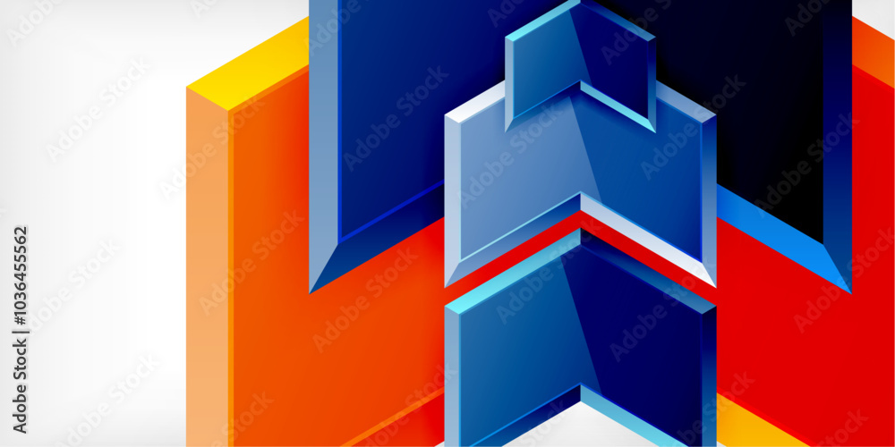 Poster vector 3d arrow techno design template