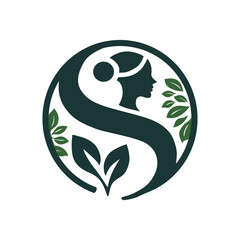 a green and white logo with a woman in a green circle.