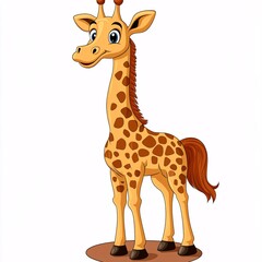 Obraz premium Cute Cartoon Giraffe Enjoying a Fun Day at the Fair