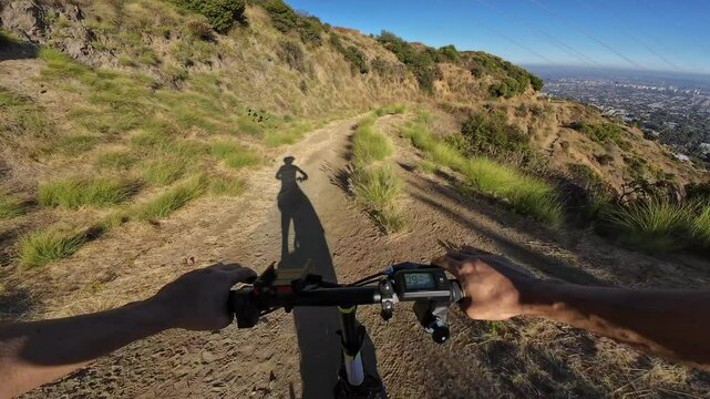 Hollywood Hills Mountain Bike POV Downhill 2 Cycling in California USA