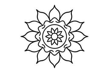Intricate Floral Mandala Design for Coloring and Relaxation