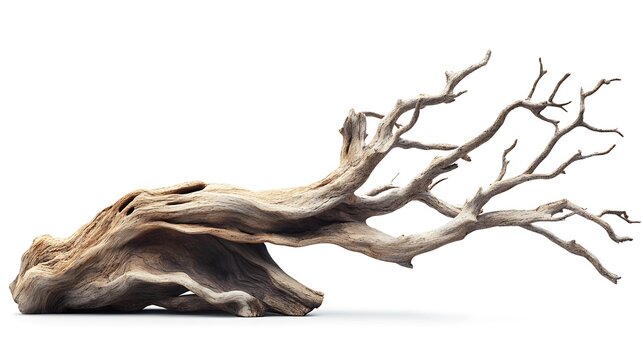 Driftwood Branch Against a White Background