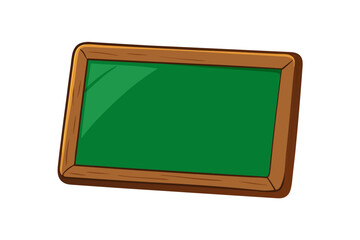 Realistic green chalkboard with wooden frame | isolated vector illustration on white background