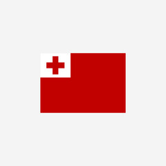 Obraz premium National flag of Tonga country. Vector illustration isolated on white