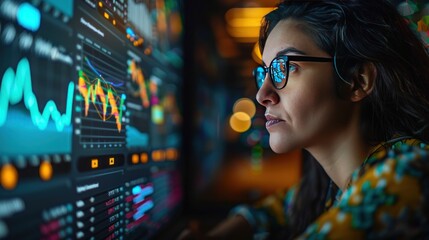 A researcher using statistical analysis tools to evaluate the performance of predictive models, with real-time data streaming on a screen.