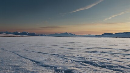 Snowy Landscape Under Crisp Blue Sky