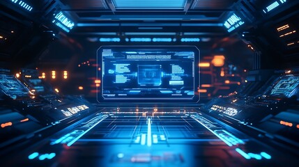 Fototapeta premium Futuristic Spaceship Interior